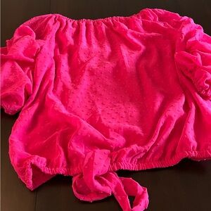 CeCe Hot Pink Textured Top